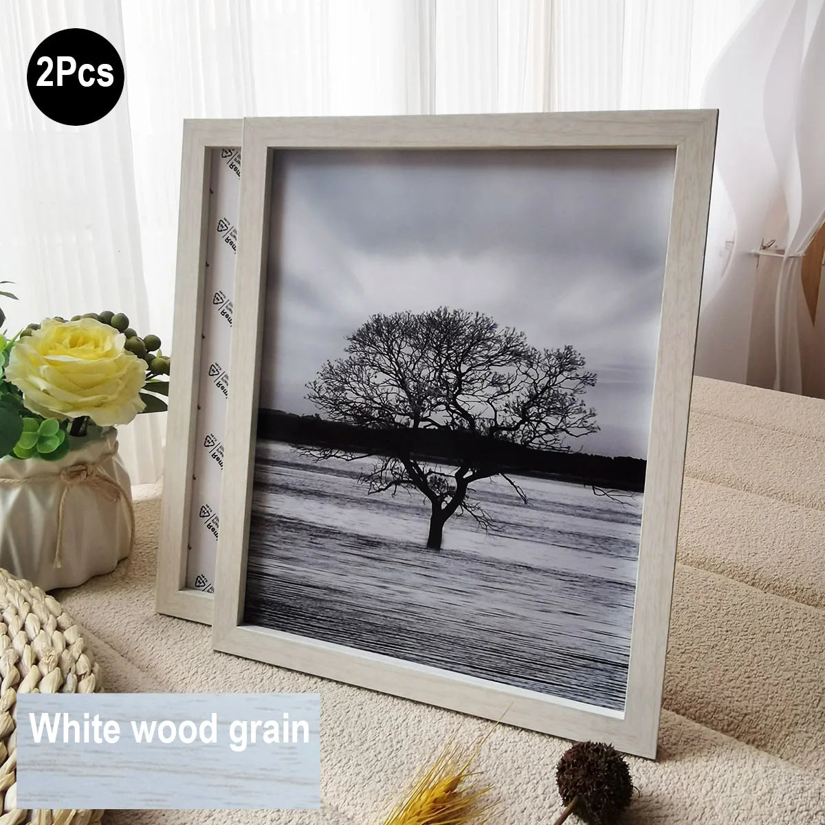 cadre photo bois naturel classique 10x15cm 15x20cm 20x59cm pièces texture arbre noir blanc