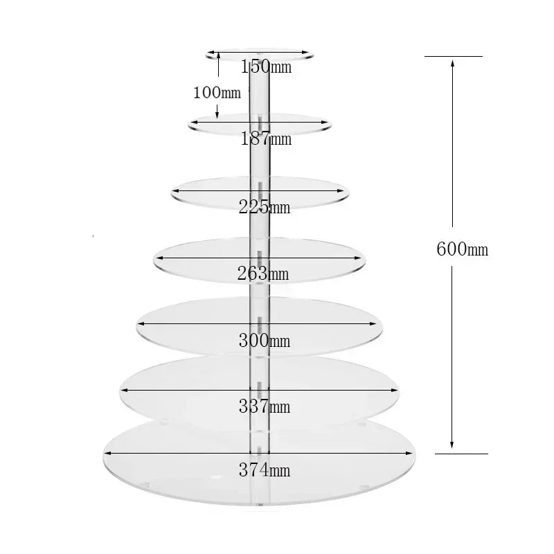 support cupcakes transparent moderne niveaux vis verticales grille 4mm epaisseur acrylique respectueux environnement