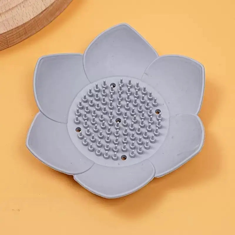 support savon moderne fleur lotus adhésif couleurs vert violet jaune rose gris opaquet