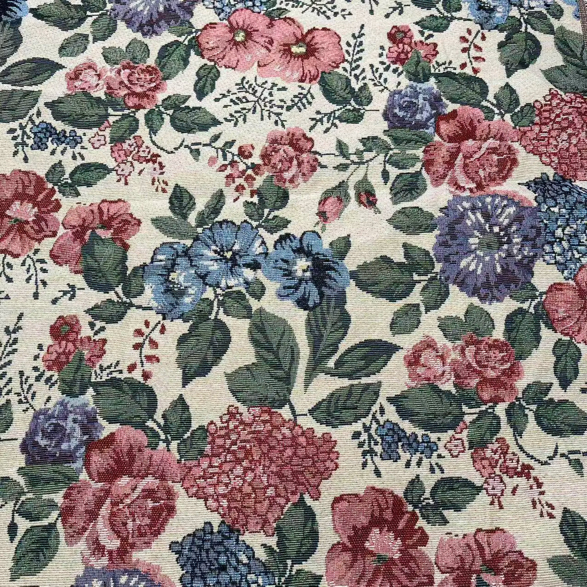 tissu chenille polyester opaque fleurs motifs peinture huile sofa coussin diyversible tablecloth nappe