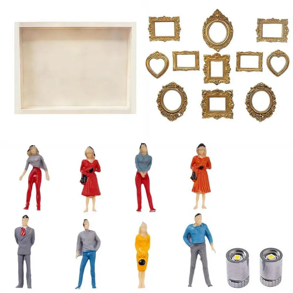 cadres photo miniatures or figurines baroques décoration led boîtes ornements dorés vintage figurines hommes