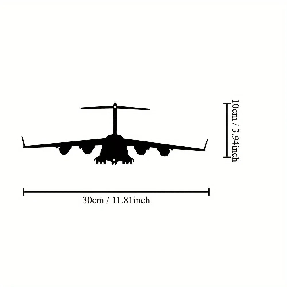 décoration murale avion métal noir silhouette minimalisteintérieur cuisine fixationsans éléments 30cm 10cm