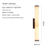 applique murale moderne marbre naturel cuivre lampe led salon chambre coucher décoration luxe