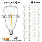 ampoule led filamente doré transparente vintage e12 25000h 249lm 360° 1w 12v