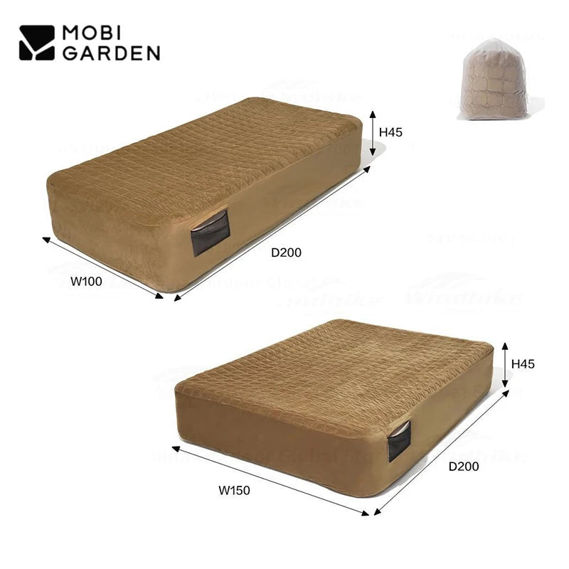Couvre-lit gonflable en velours marron pour lit 1 personne sur un lit moderne