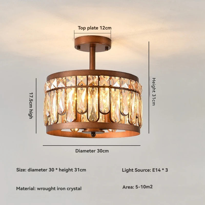 lampe cristal bronze moderne élégante lumière chaude neutre transparent chambre salon