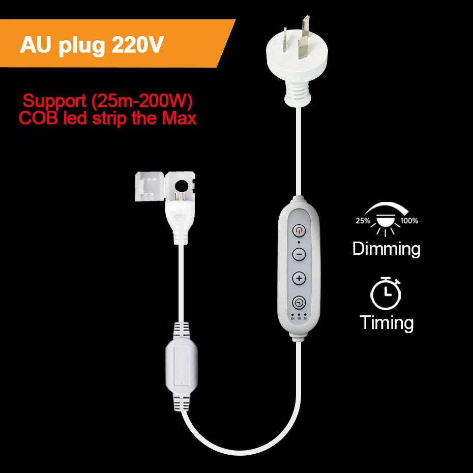 interrupteur minuterie dimmable ruban led cob blanc clips vis moderne 110v 220v eu us