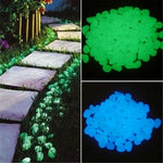 pierres décoratives luminescentes modernes multicolores vert bleu jaune opaques jardin