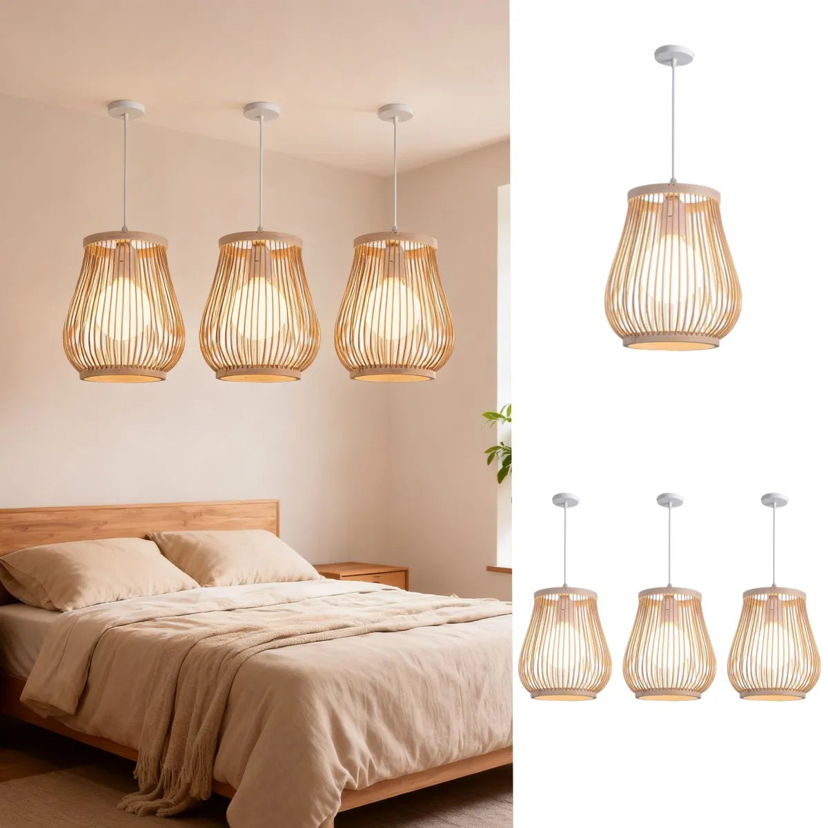 lampe suspendue rattan spirale moderne minimaliste naturel led 90 260v e27