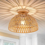 abat jour tressé naturel rustique moderne opacité suspension 30cm 300mm