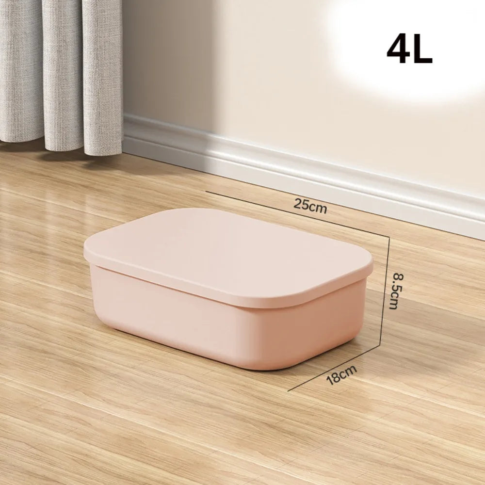 boîtes rangement empilables boîte rose clair blanc modernes minimalistes poignées plastique