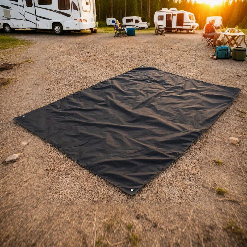 tapis sol imperméable vert foncé pratique robuste plage camping 100x160cm 140x200cm