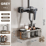 porte savon mural noir moderne support bain vis fixe shampooing savon lisse aluminium respectueux