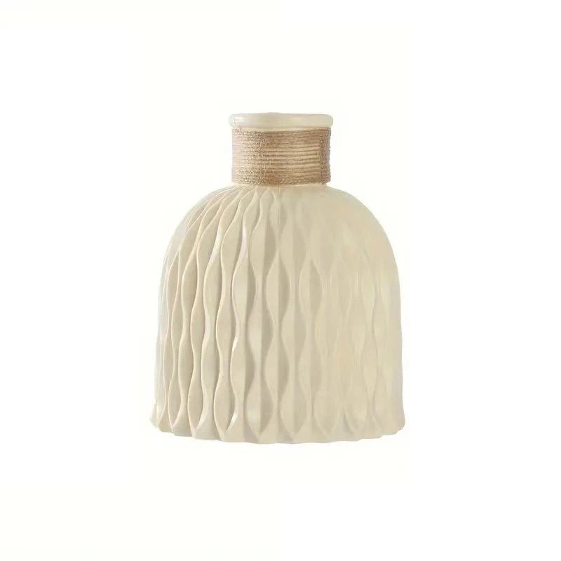 vase table moderne plastique blanc opaque tendance 12cm 14.5cm[arrangement floral incluse]