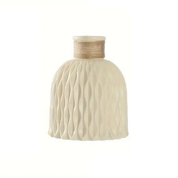 vase table moderne plastique blanc opaque tendance 12cm 14.5cm[arrangement floral incluse]