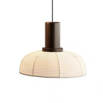 Suspension lumineuse moderne tissu rayures horizontales blanc beige noir