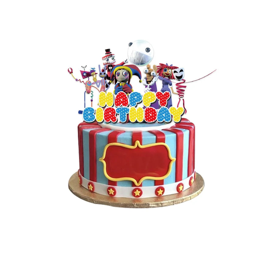 ensemble décoration anniversaire cirque numérique vaisselle papier assiettes gobelets serviettes nappe décorations multicolores