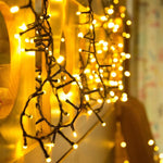 guirlande lumineuse led flexible décoration festive mariage fil noir lumière jaune 100 lumières