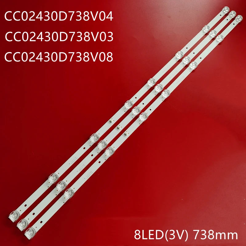 bande led lumières blanc moderne 738mm fixations 15pcs téléviseur