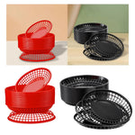 paniers ovales plastique rouge noir grille service alimentaire party trays restaurants