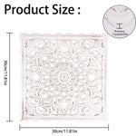décoration murale bois sculptée motif floral ajouré bohème rustique cœur carré