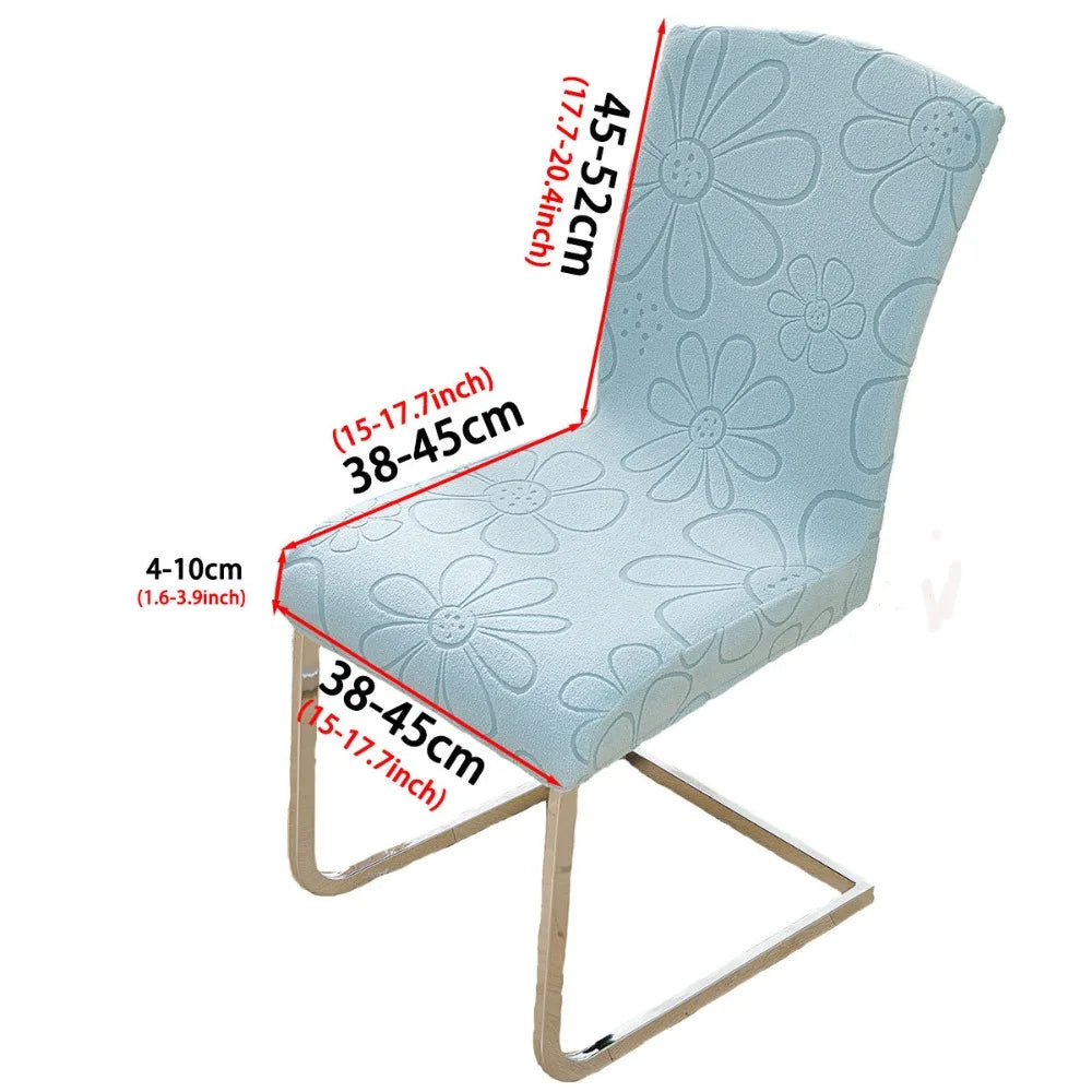Housse chaise moderne fleurs imprimées orange bleu clair gris polyester élastique fauteuil accueil