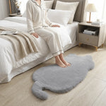 tapis acrylique doux motif chat gris noir rose beige moderne