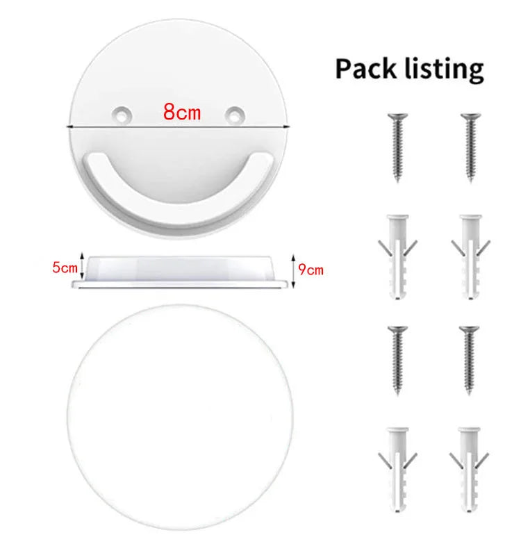 supports muraux adhésifs anti dérapants rideau douche blancs rond lisses moderne 2pcs 4vis