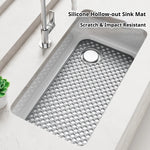 tapis lavabo silicone perforé gris moderne antidérapant drainage vaisselle 34.5x28.6cm