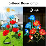 lumières solaires décoratives extérieures fleurs roses bleu jaune rouge blanc patio jardin moderne