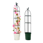 cage plante classique vert foncé rondes verticales plante artificielle rose blanc jardin decoration