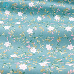 tissu coton imprimé fleurs vintage rose blanc vert couture patchwork quilting drap bébé coussins