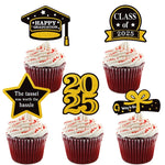 décorations cupcakes fête anniversaire glitter doré noir bleu vert piques messages graduation chiffres
