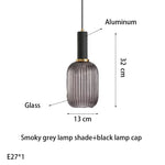 suspension lumineuse moderne vert rayures opacité câble noir gris beige chambre salon