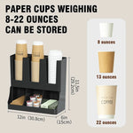 organisateur rangement tasses blanc noir adhésif moderne stockage capsules sachets sucre pailles couvercles