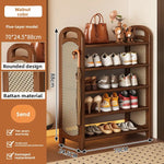 étagère chaussures bambou moderne multi niveaux marron clair étages adjustable