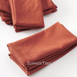 serviettes coton 40x40cm réutilisables rose pâle beige bleu orange blanc vert marron classiques maison