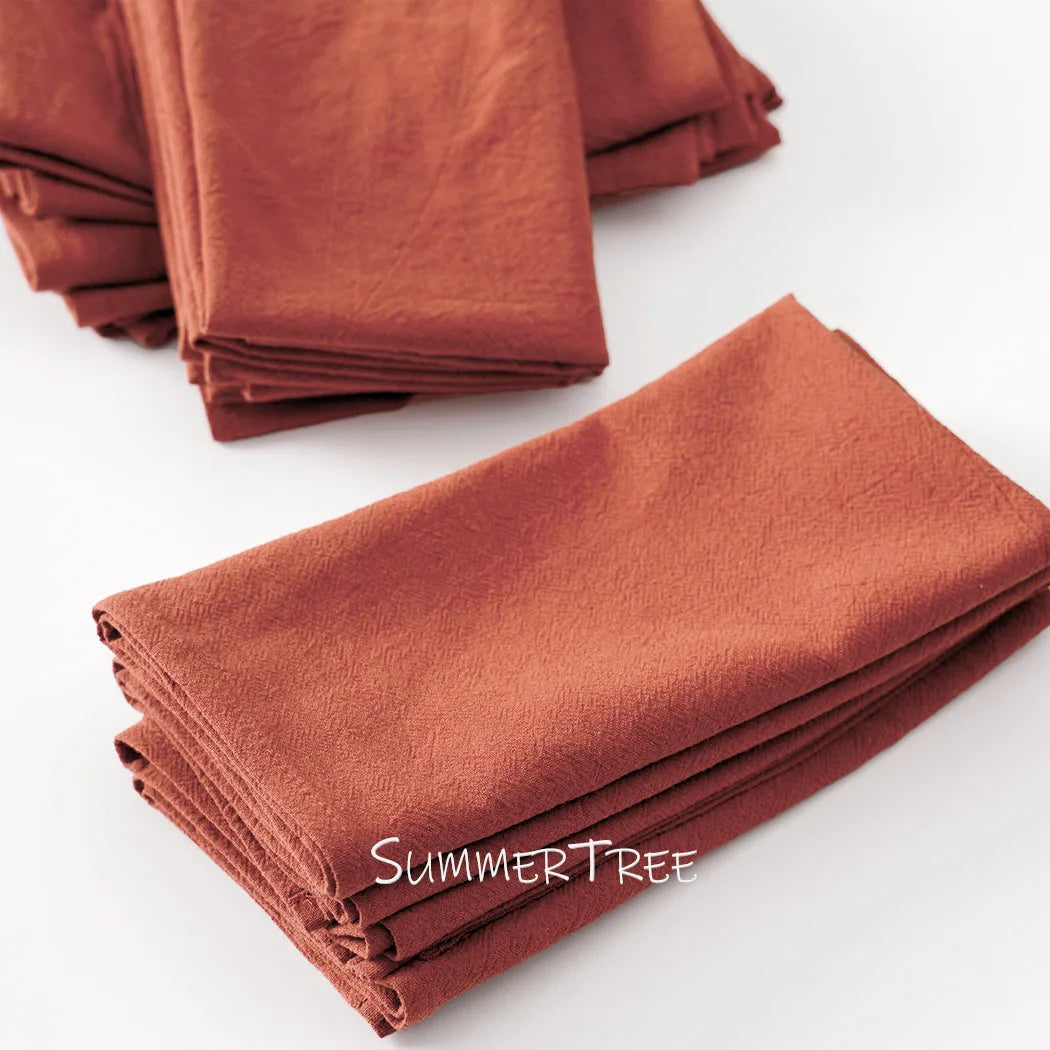 serviettes coton 40x40cm réutilisables rose pâle beige bleu orange blanc vert marron classiques maison