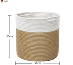 panier tissé coton réutilisable pliable moderne blanc 20cm 25cm 30cm