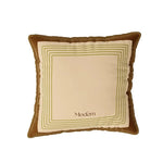 taies d'oreillers carrées modernes carreaux géométriques bleu beige marron velours 45x45cm 55x55cm lit canapé