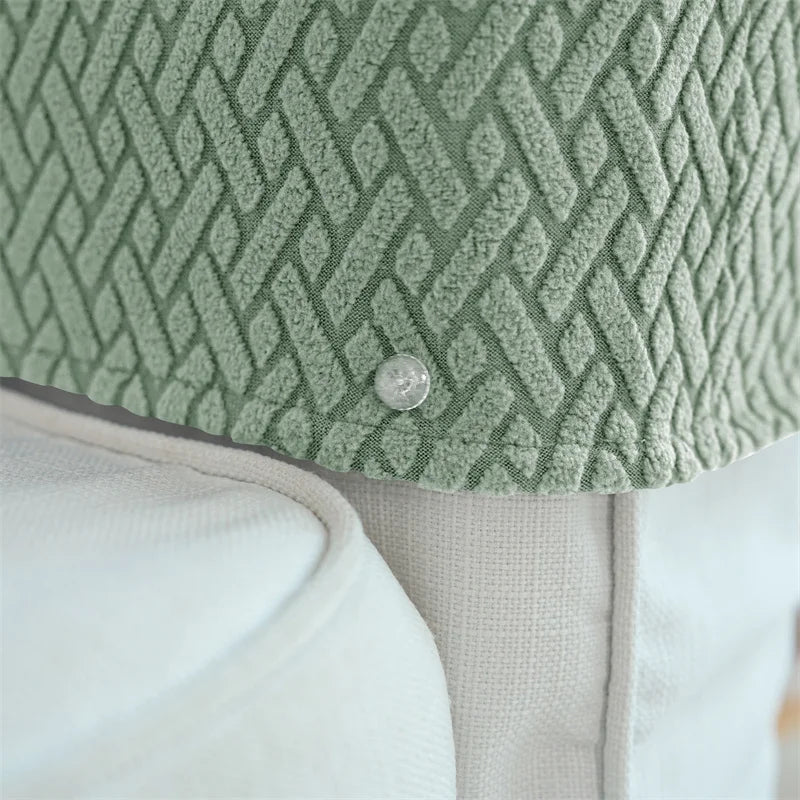 housses canapé anti poussière motif géométrique vert modernes pièces fixées tissu polyestère machine lavable
