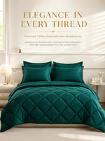 ensemble literie vert foncé texture quadrillée moderne housses oreiller drap plat housse couette elasticées