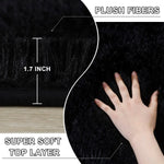 tapis gris noir peluche épaisse moderne salon chambre décoratif durable 120cm 160cm 230cm