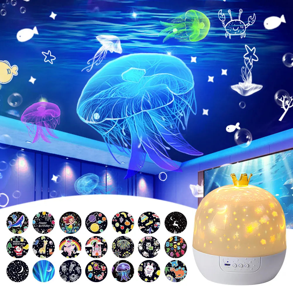 projecteur étoiles animaux enfant deco lumiere bluetooth rechargeable ambiance chambre bulles neige océan zoo