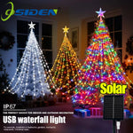 guirlande lumineuse multicolore leds cascade halloween noël moderne décoration usb solaire