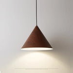 suspension lumineuse moderne bois brun conique mat salle bain chambre salon