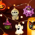 Guirlande lumineuse LED Halloween avec motifs fantômes et citrouilles