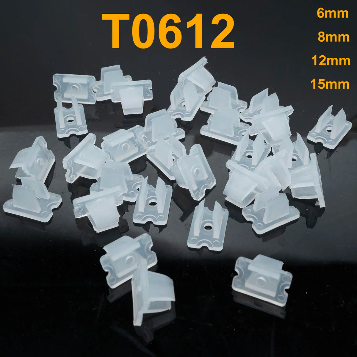 clips transparents led ruban neon 4mm 6mm 6mm 10mm 12mm 15mm abris fixations