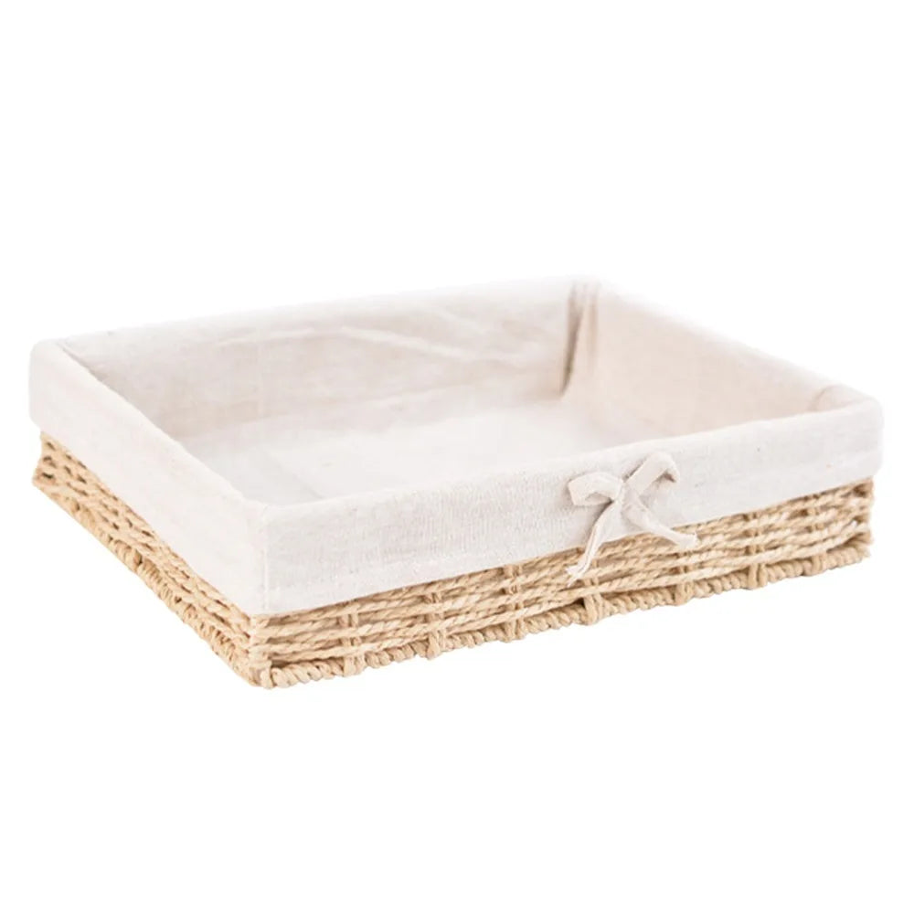 panier rangement tissé bambou beige brun clair rustique multiple utilisation bohème doublure opacité