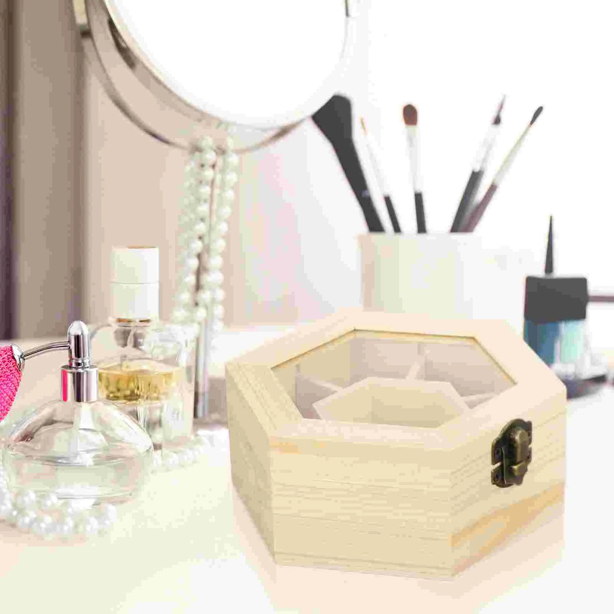 boîte bijoux bois naturel classique cadenas rangement bijoux handmade storage box